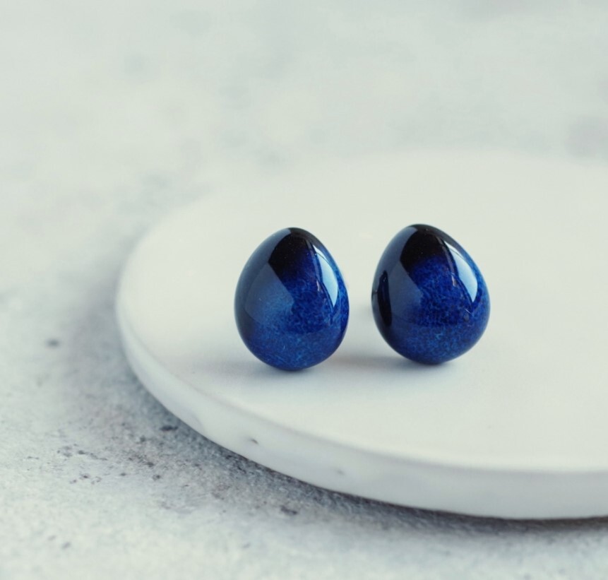 七窯社 - 星藍 陶 耳環 項鍊 小