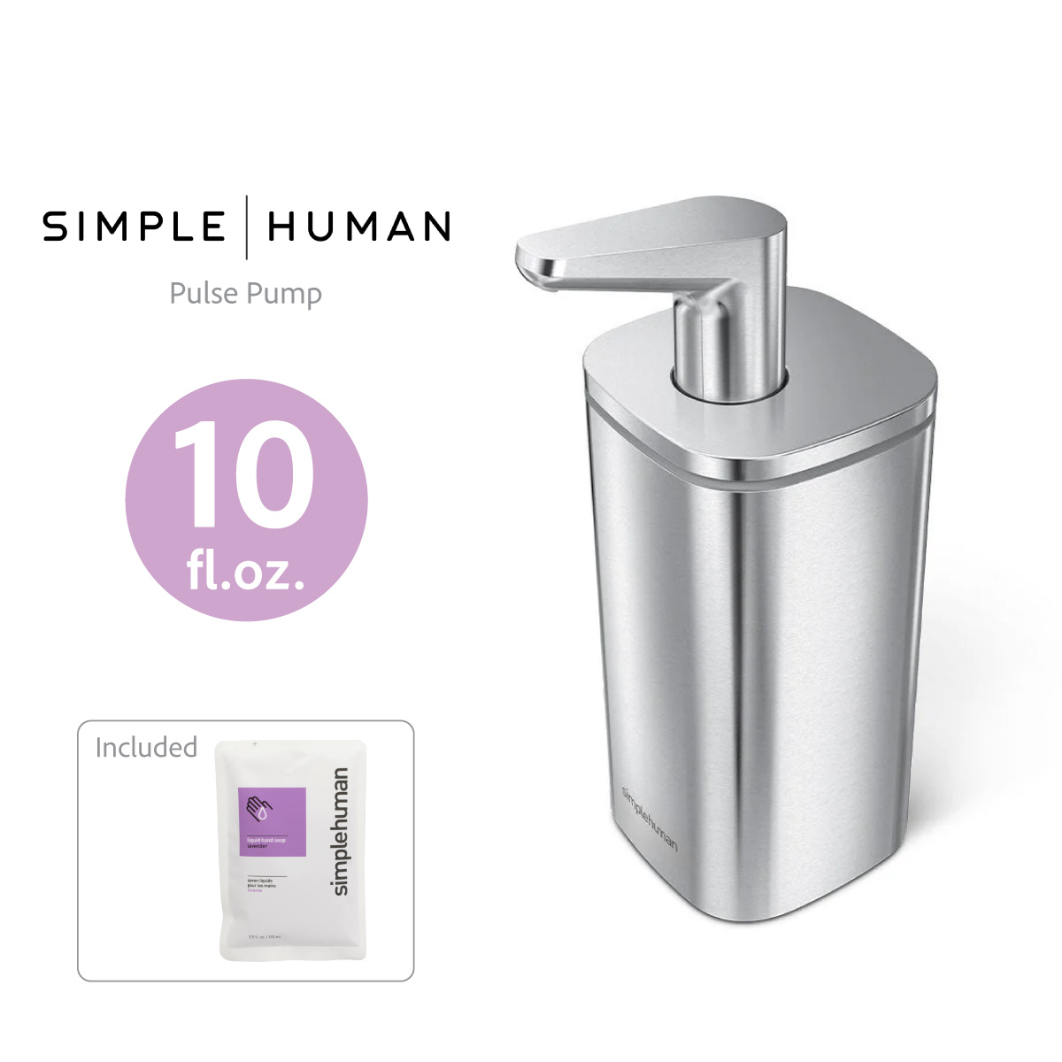 美國品牌SIMPLEHUMAN 10OZ不銹鋼肥皂液座 -KT1183