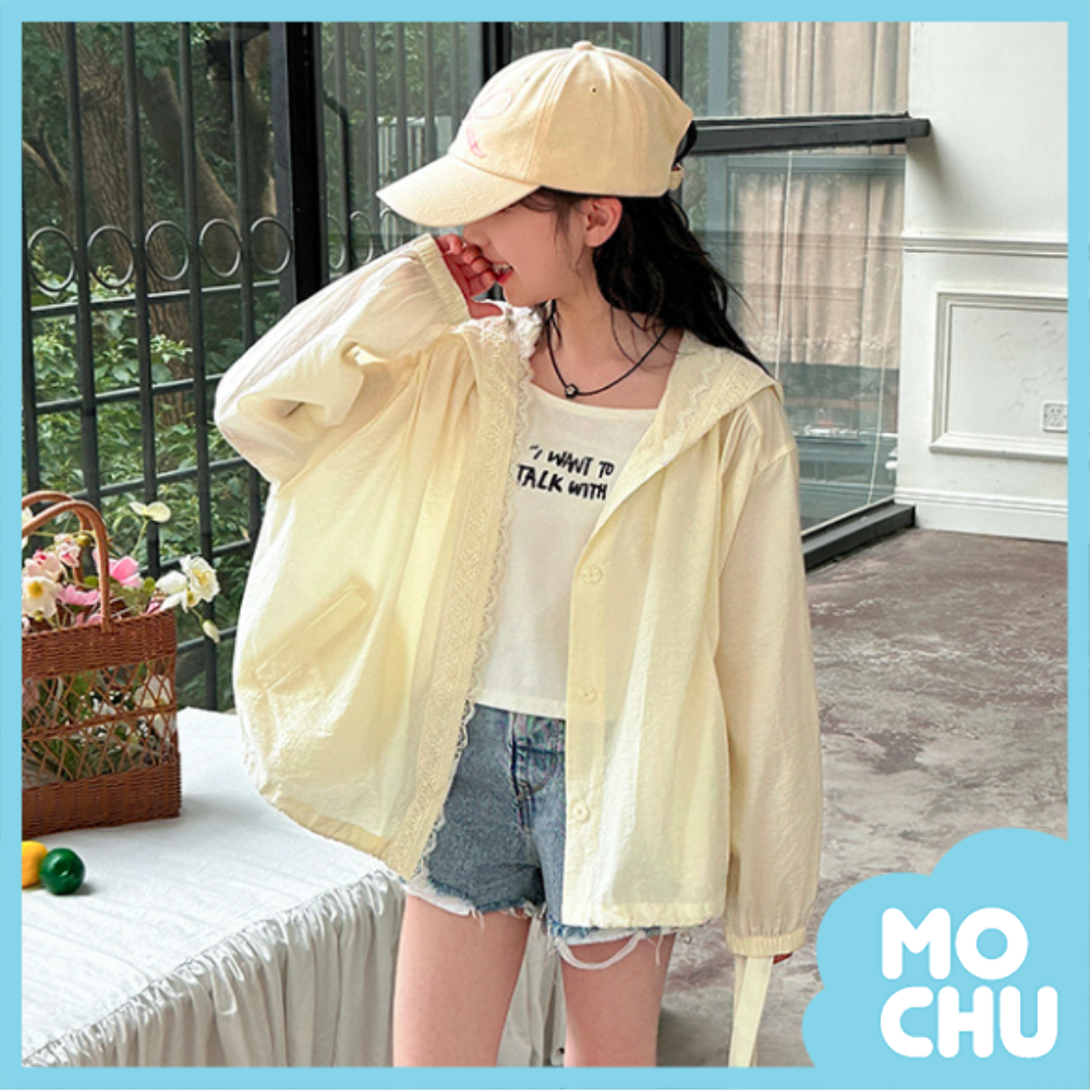 蕾絲花邊連帽外套(二色)