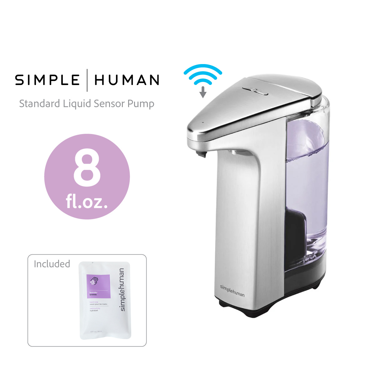 美國品牌SIMPLEHUMAN 8OZ自動感應肥皂液座  -ST1023