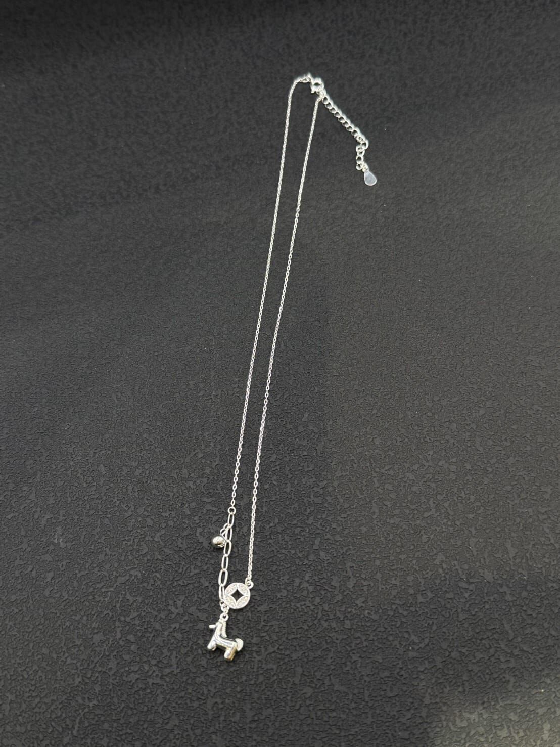 HM5457 ⚪️925 銀 錢幣小馬頸鍊