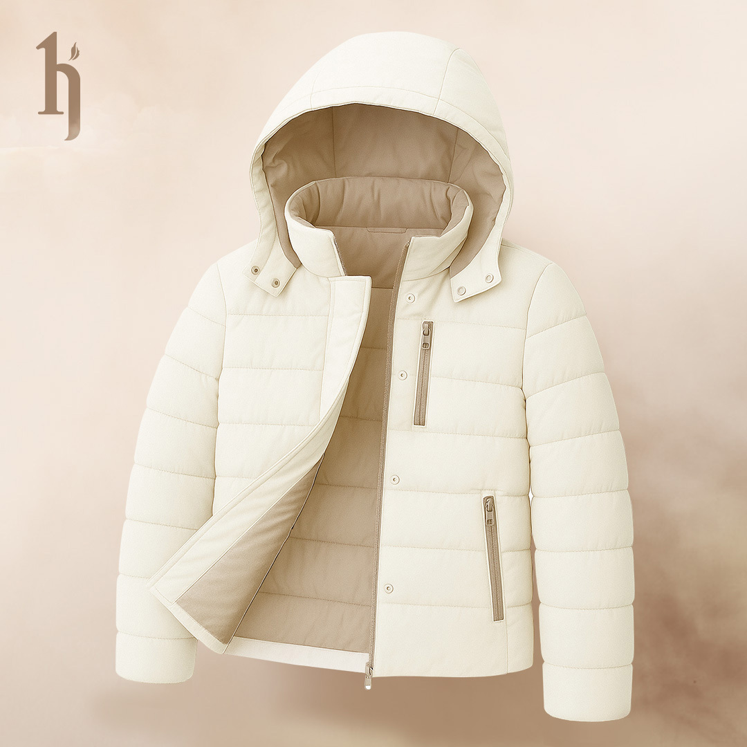 蓄熱雲絲絨外套-杏色