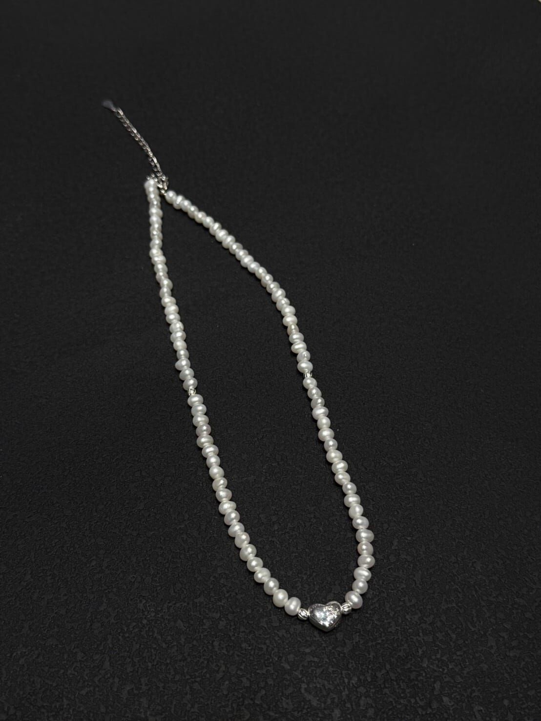 HM5462 ⚪️925 銀 愛心珍珠頸鍊