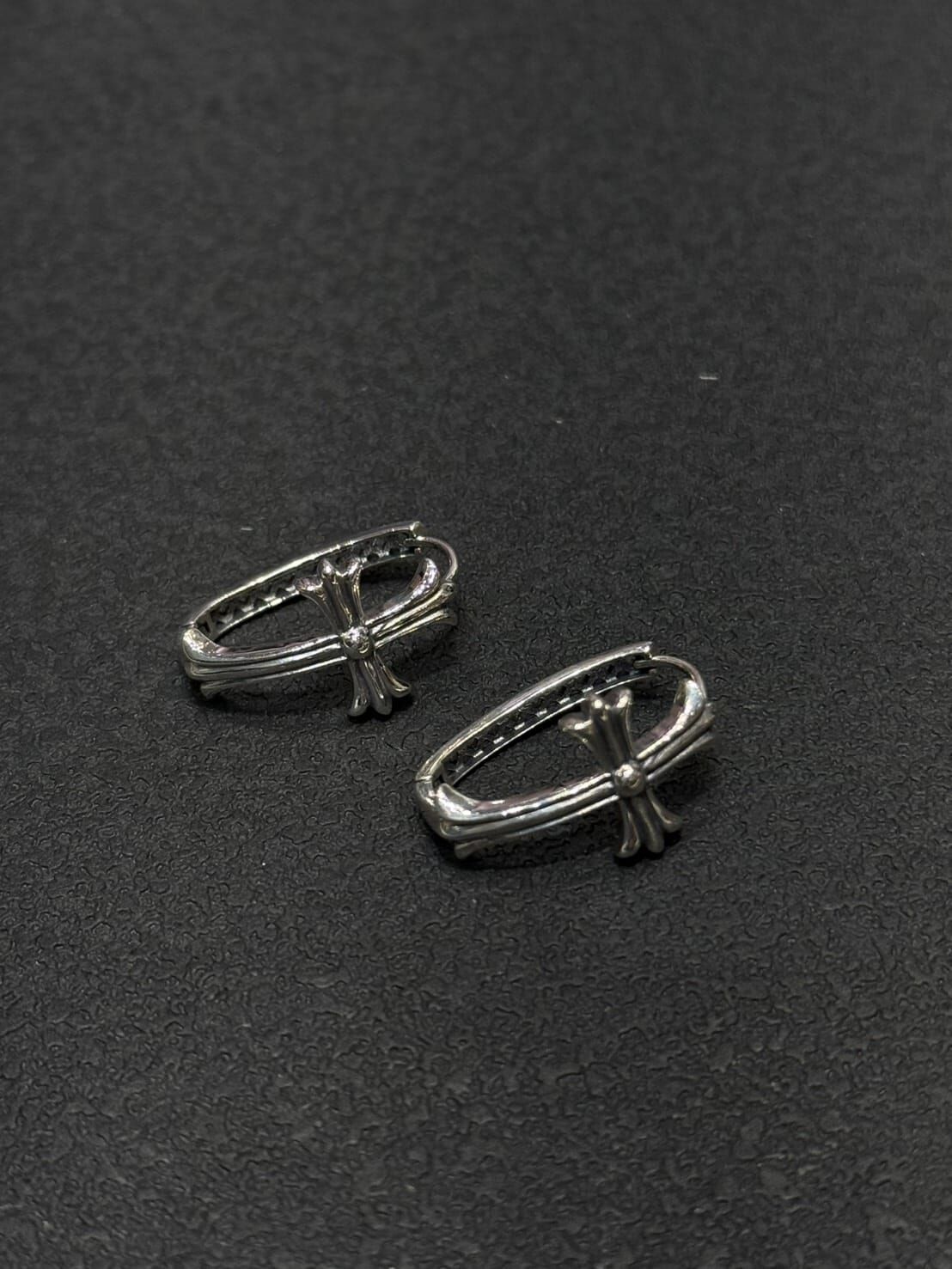 HM5463 ⚪️925 銀 經典十字耳環