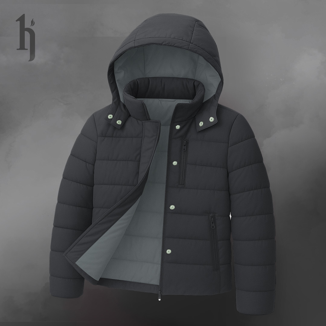 蓄熱雲絲絨外套-黑色