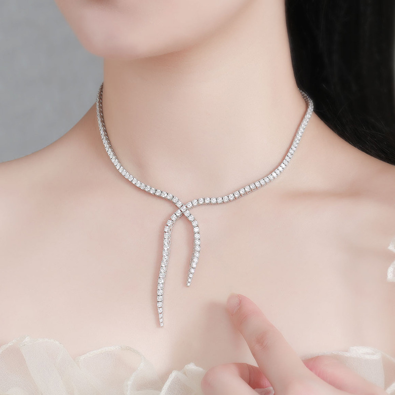 全莫桑鑽流蘇頸鍊        N14.5C027