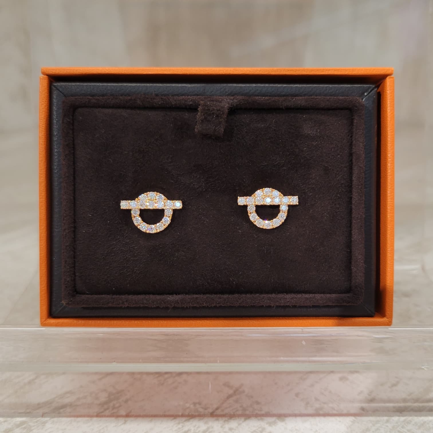 HERMES 18K ROSE GOLD Finesse Earrings 玫瑰金 小Q 耳環