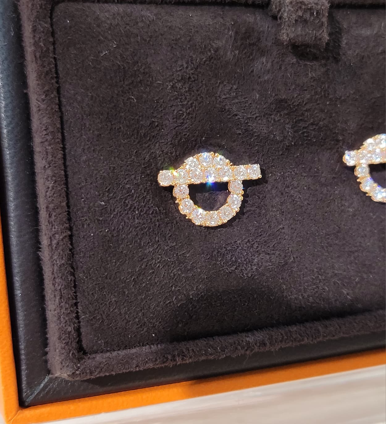 HERMES 18K ROSE GOLD Finesse Earrings 玫瑰金 小Q 耳環