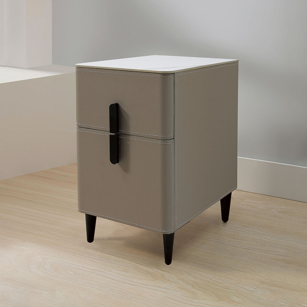 格林1尺岩板床頭櫃/二抽收納櫃/置物小邊櫃/小茶几