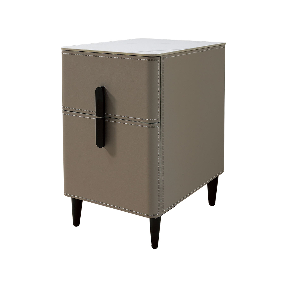 格林1尺岩板床頭櫃/二抽收納櫃/置物小邊櫃/小茶几