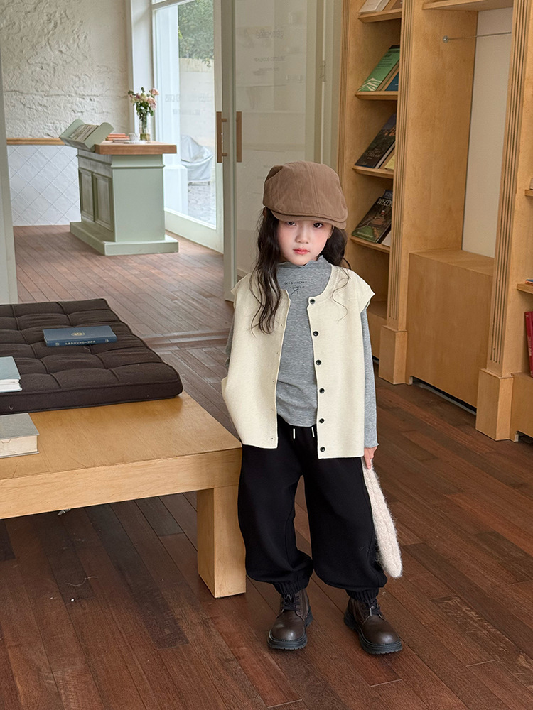 復古針織背心(90-160)