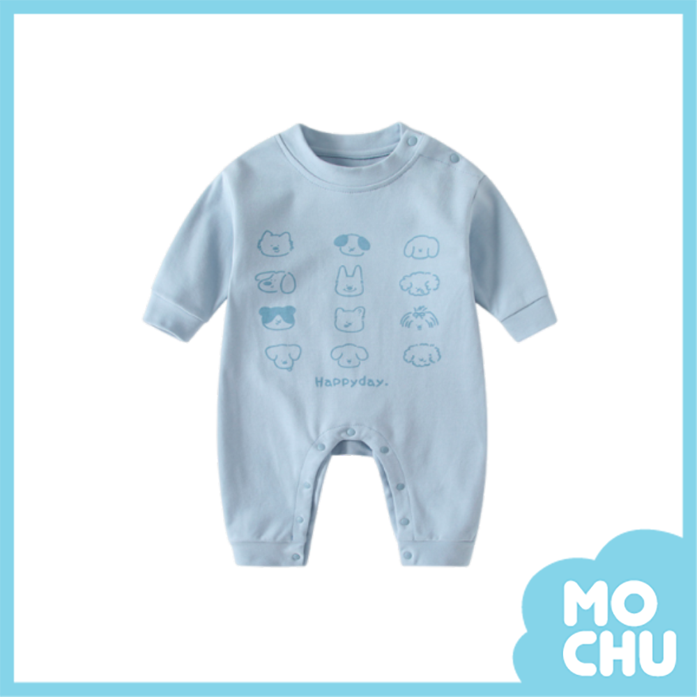 小動物頭像長袖連身衣