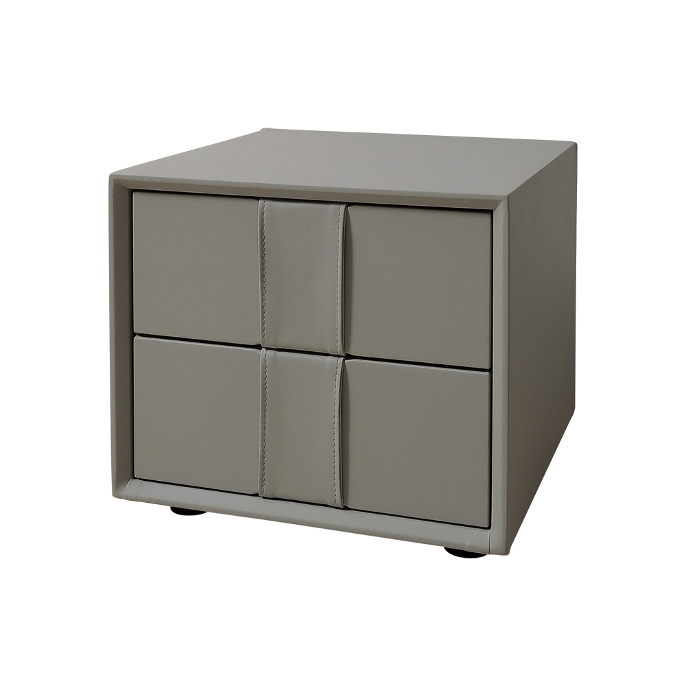 勞斯1.3尺皮革床頭櫃/灰色床頭櫃/二抽收納櫃/置物小邊櫃/小茶几