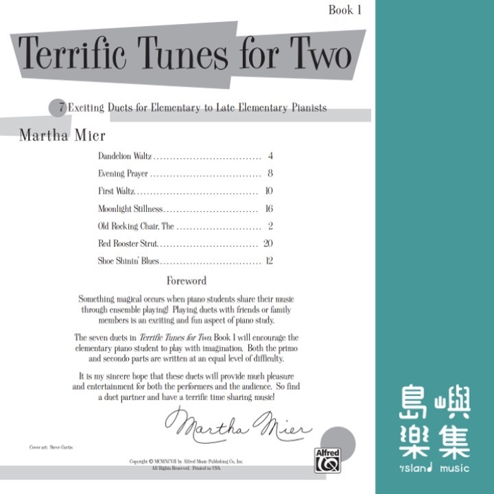 Terrific Tunes for Two, Book 1