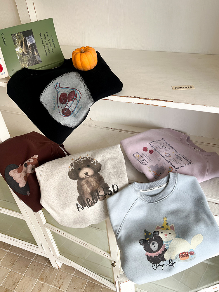 卡通印花大學T(90-170)