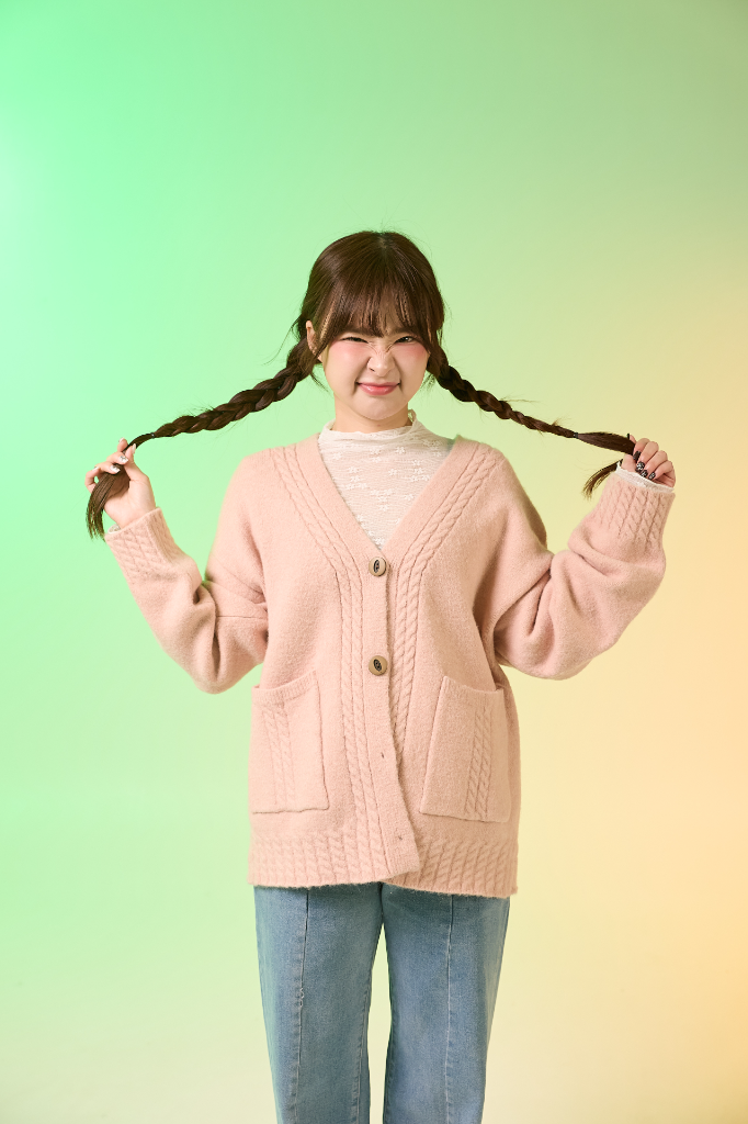 法朵Fado shop｜編織紋排釦厚磅針織外套 812A027七色