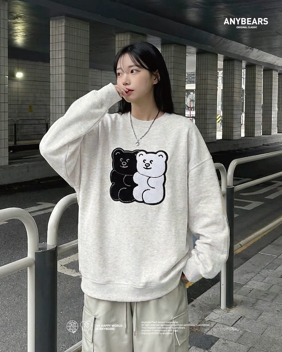 AB-CLS® 毛巾刺繡黑白大熊重磅大學T-S12 Towel Embroidered Bear University T