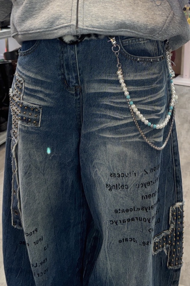 混色珍珠雙層腰鏈