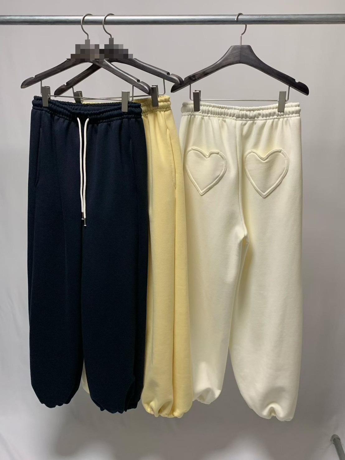 愛心口袋縮腳棉褲