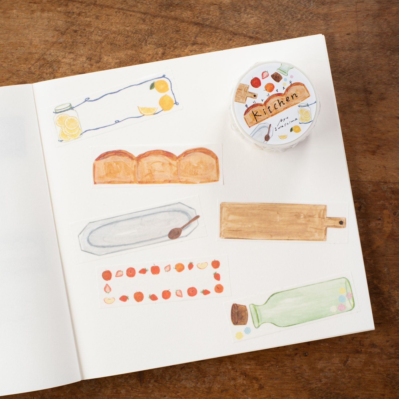 Ayu Iwashima「Kitchen」易撕線紙膠帶 / 手紙社 / JAPAN