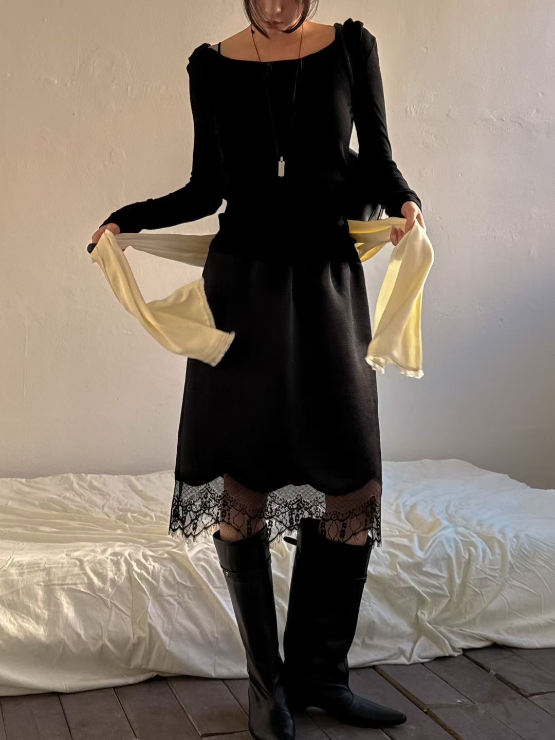 sexy one shoulder ribbon top