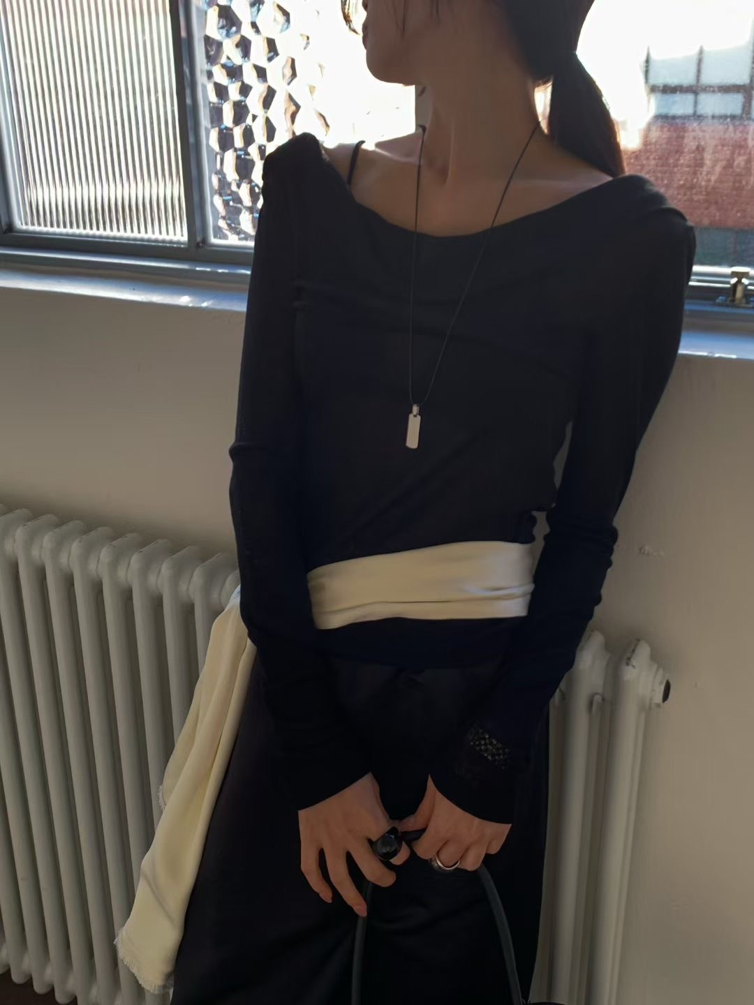 sexy one shoulder ribbon top