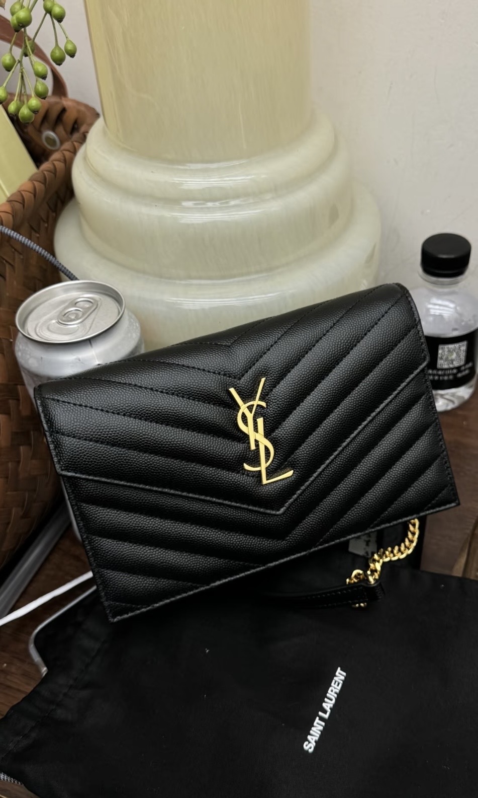【2Size入】YSL ENVELOPE 絎縫皮革信封袋