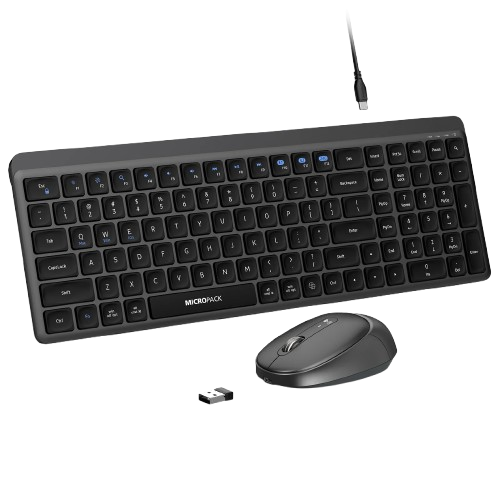 Micropack Dual Modes Silent 2.4G+藍牙無線鍵盤滑鼠套裝 KM-268W