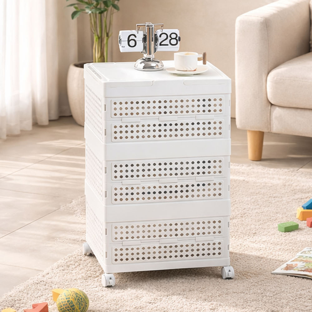 大容量翻蓋手提附輪透氣收納折疊箱/髒衣籃(AL-2206)