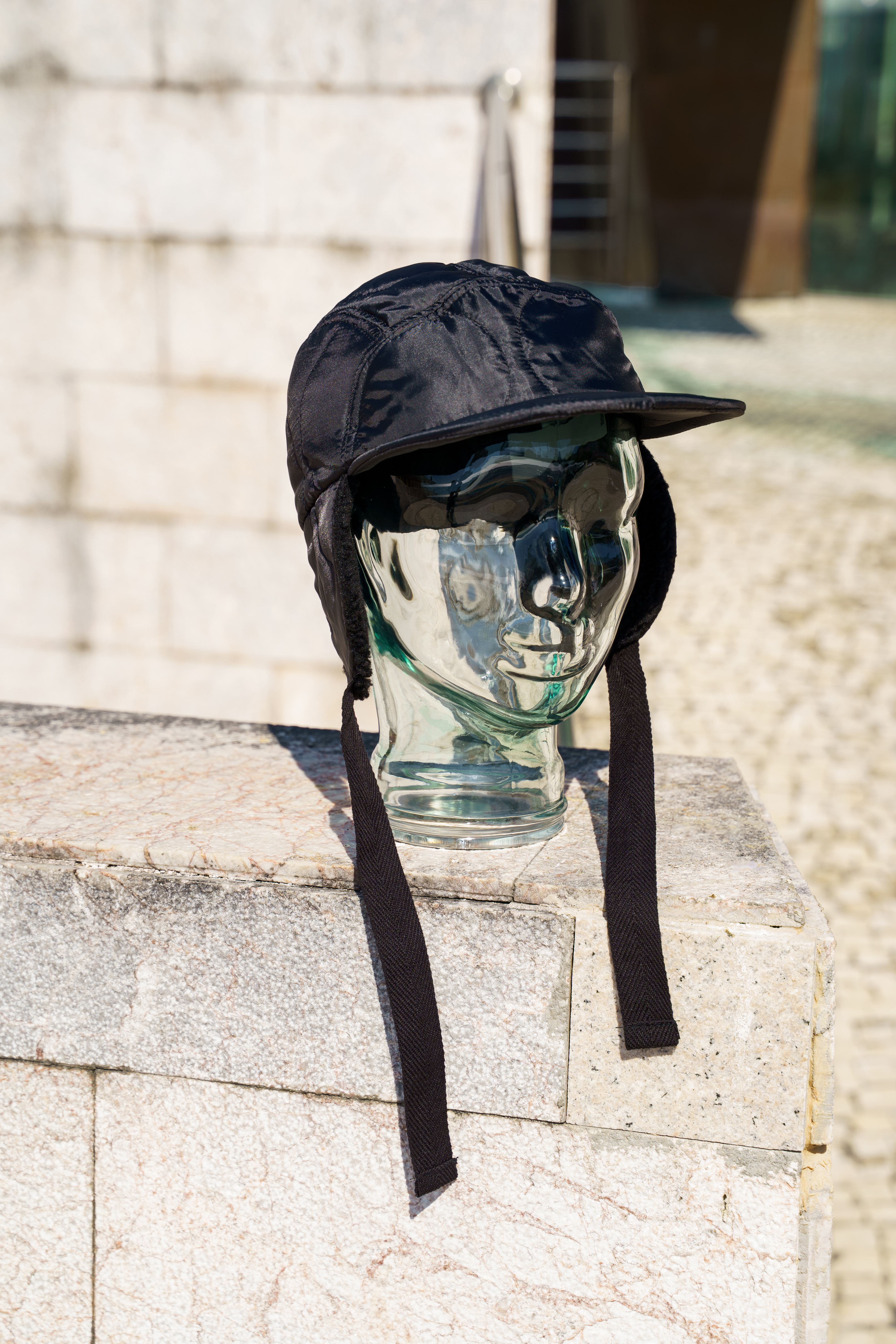 FOUND FEATHER |  Halfmoon Cap With Ears Black