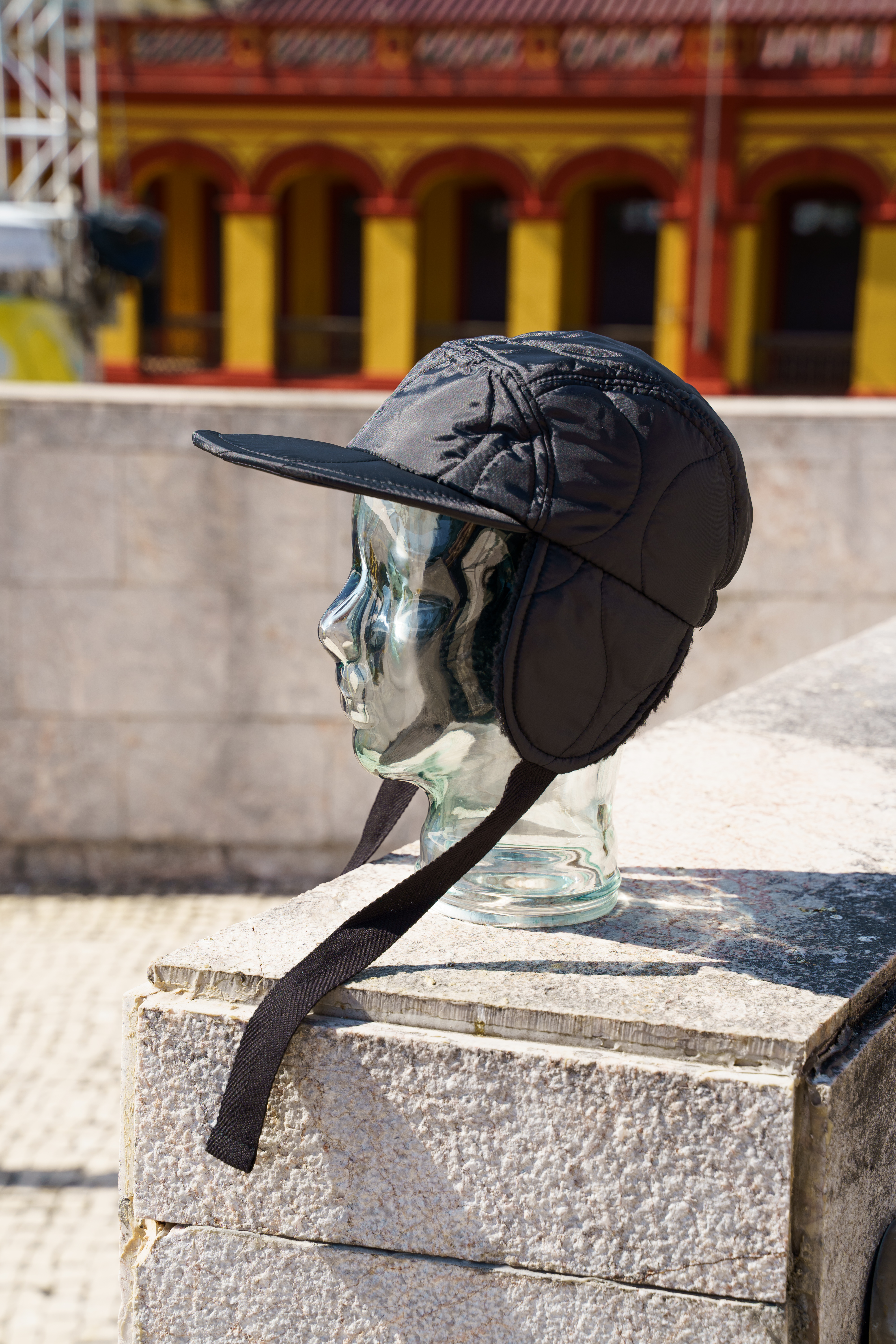 FOUND FEATHER |  Halfmoon Cap With Ears Black