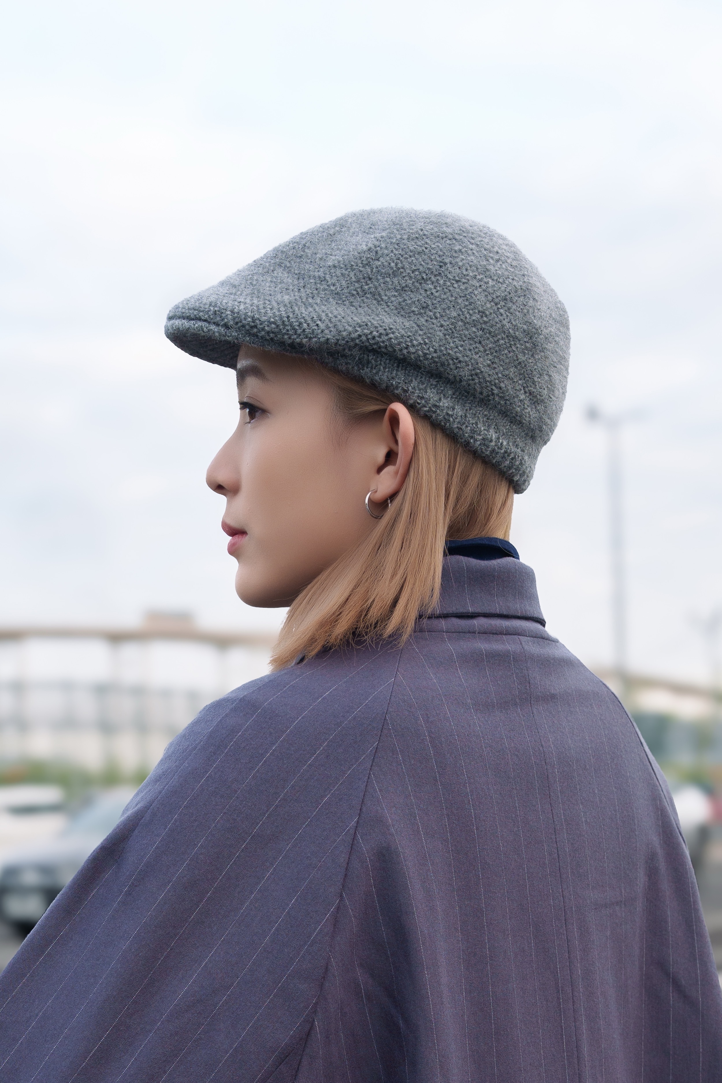 FOUND FEATHER | Knit Line Mohair Driving Hat