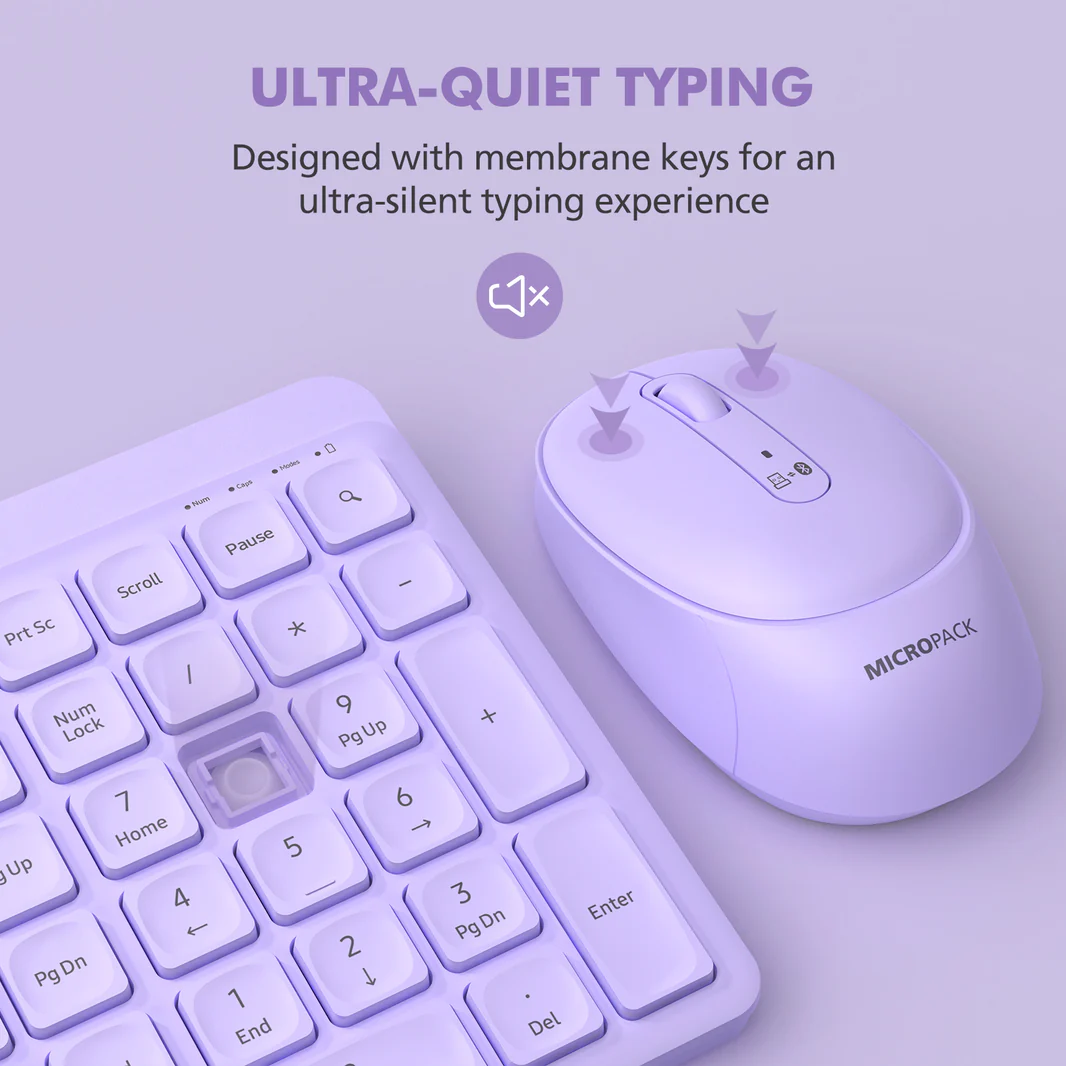 Micropack Dual Modes Silent 2.4G+藍牙無線鍵盤滑鼠套裝 KM-268W