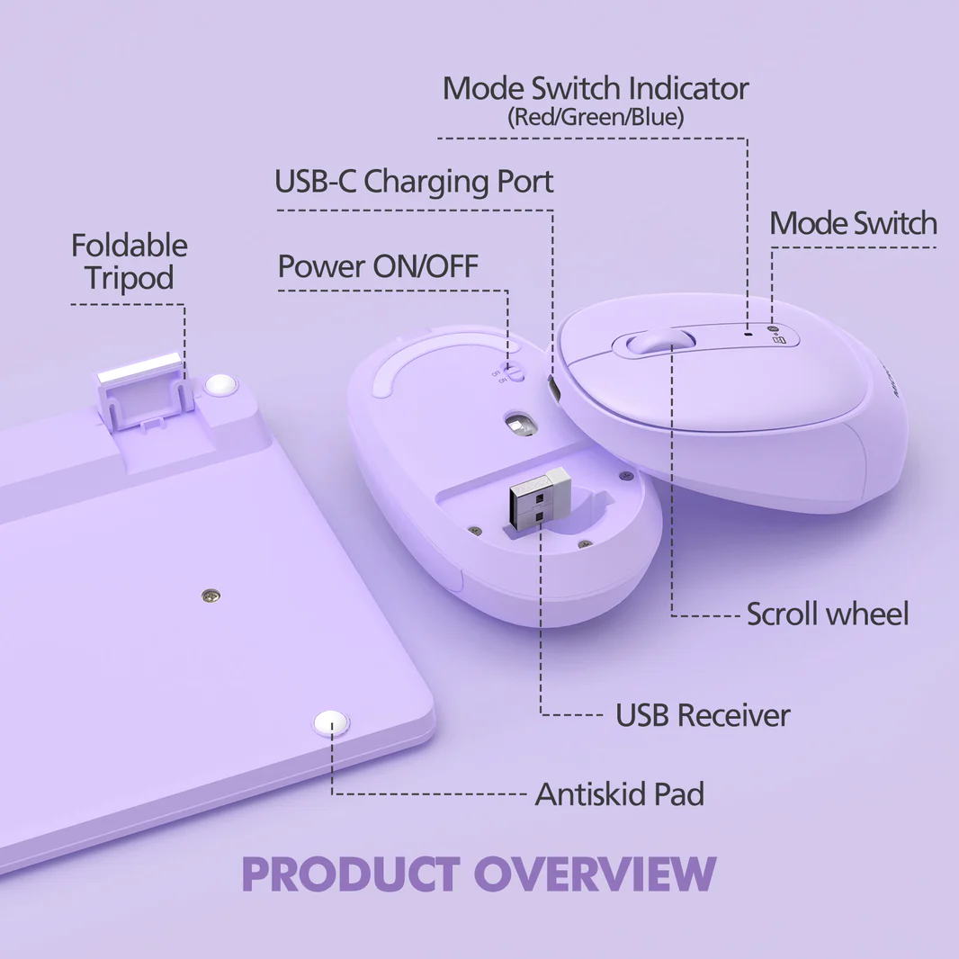 Micropack Dual Modes Silent 2.4G+藍牙無線鍵盤滑鼠套裝 KM-268W