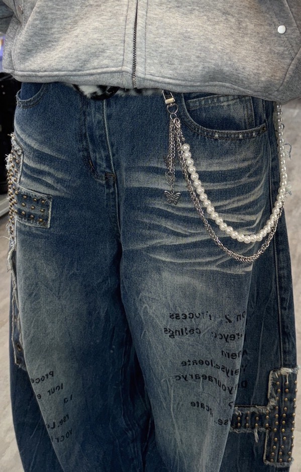 簍空蝴蝶珍珠腰鏈