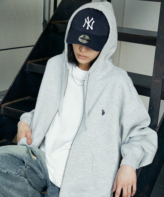 預購┃U.S. POLO ASSN. 刺繡 寬鬆 拉鍊連帽外套