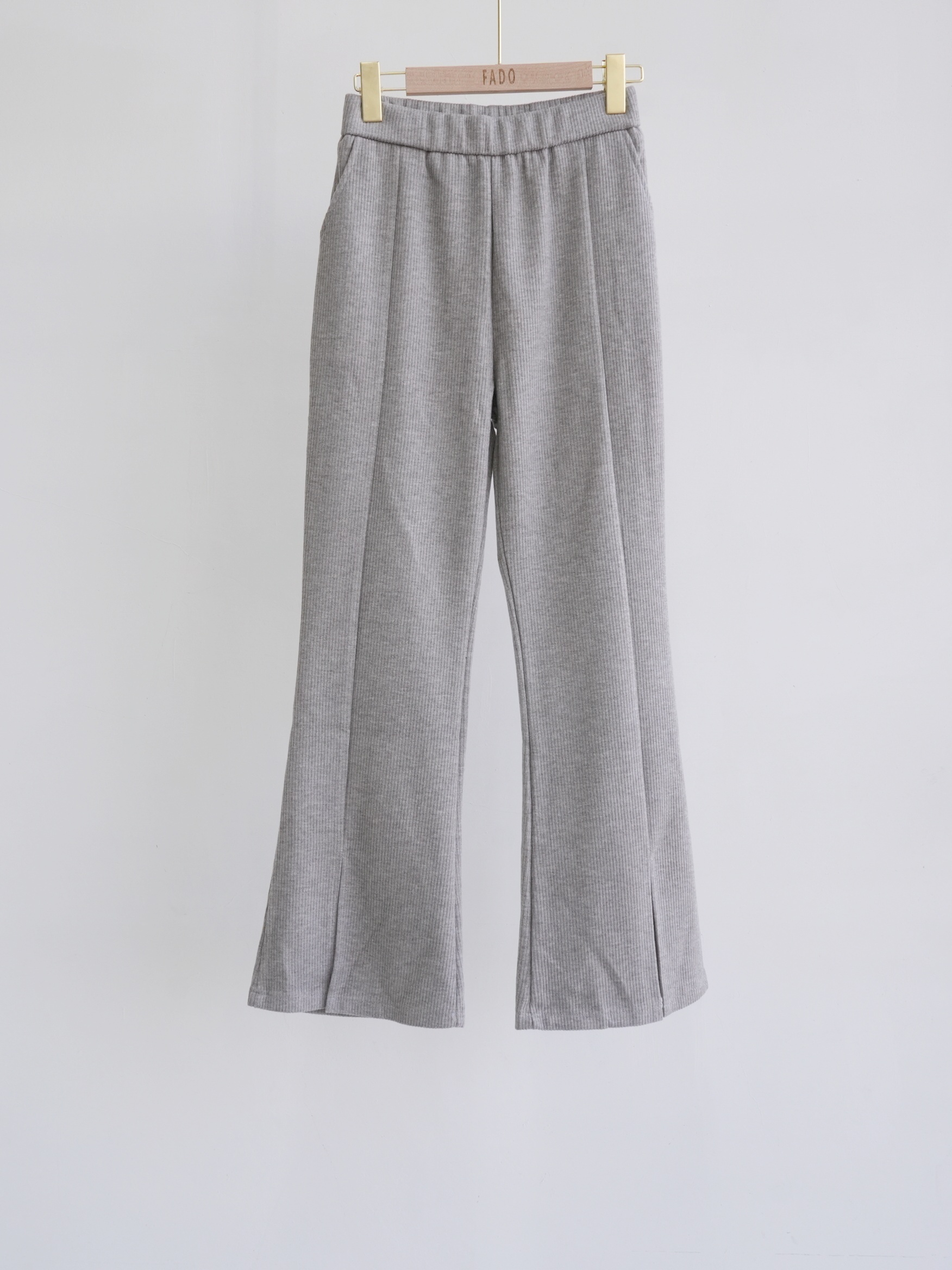 法朵Fado shop｜前開岔兔絨鬆緊喇叭褲 263A003 五色