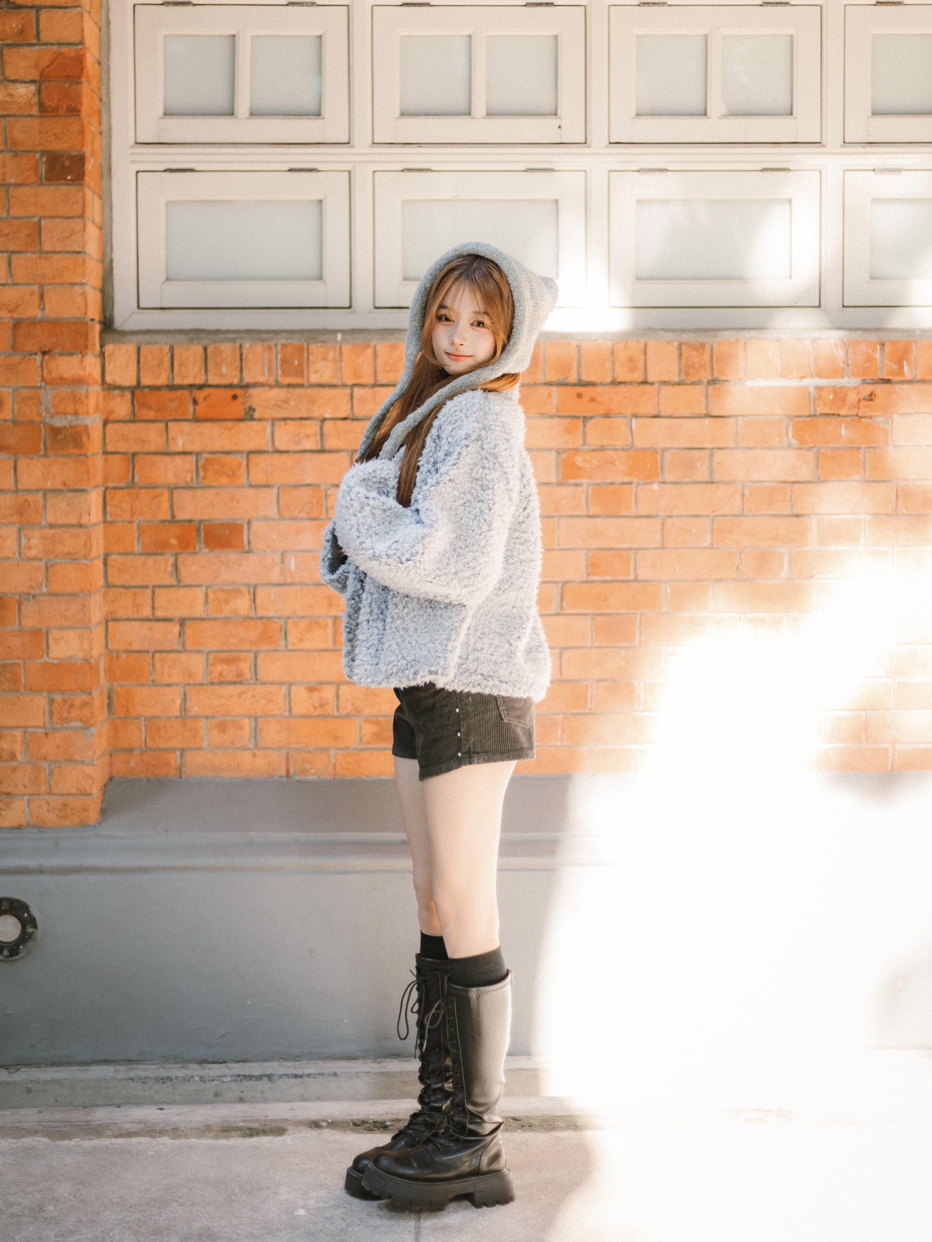 咩～細緻混色卷毛毛外套