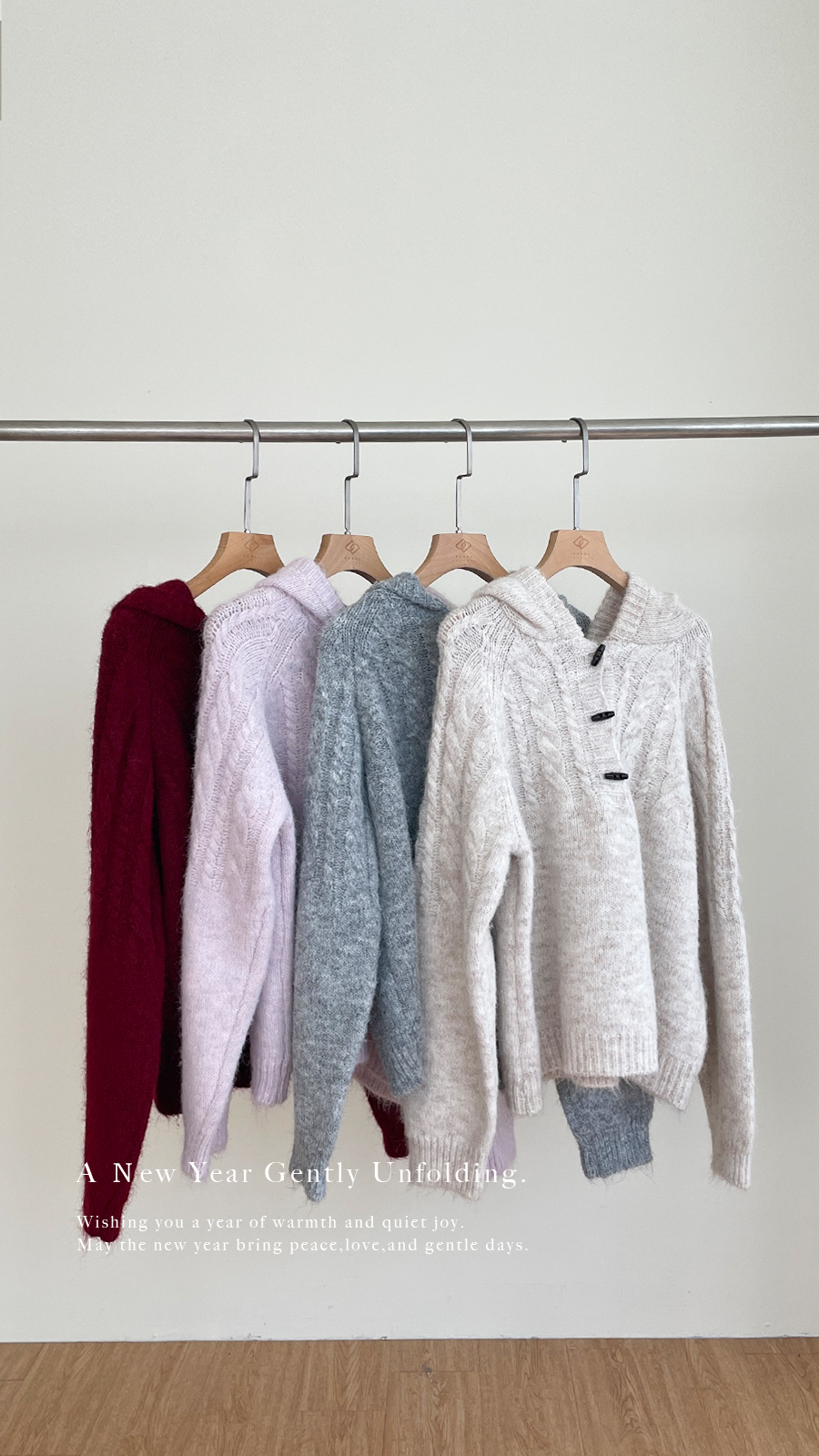 牛角釦連帽針織上衣