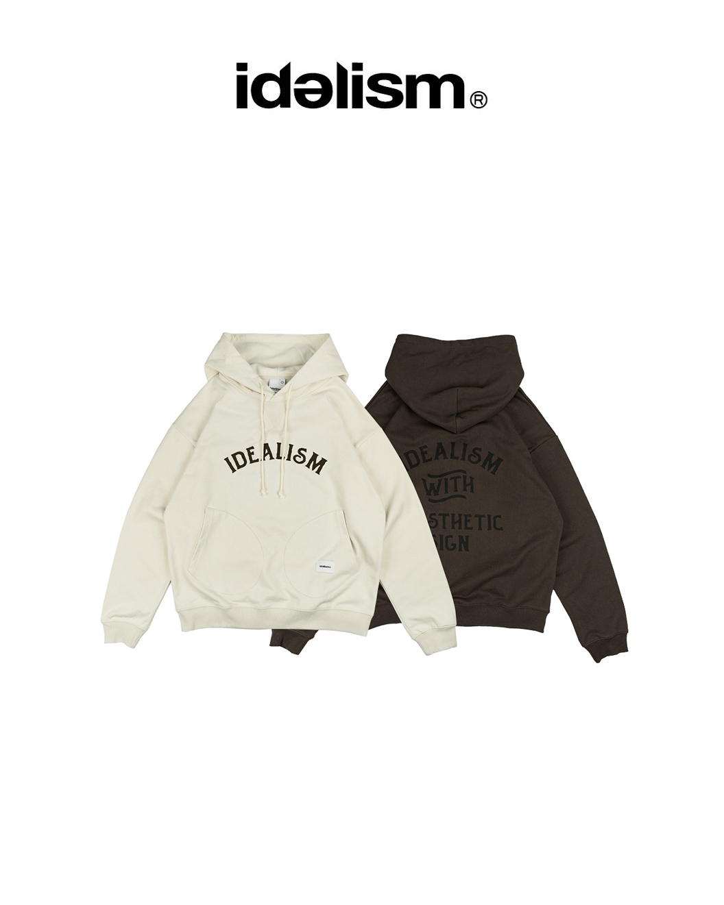idealism 雙口袋 帽T 米白/咖啡 25 A/W DB Pocket Hoodie