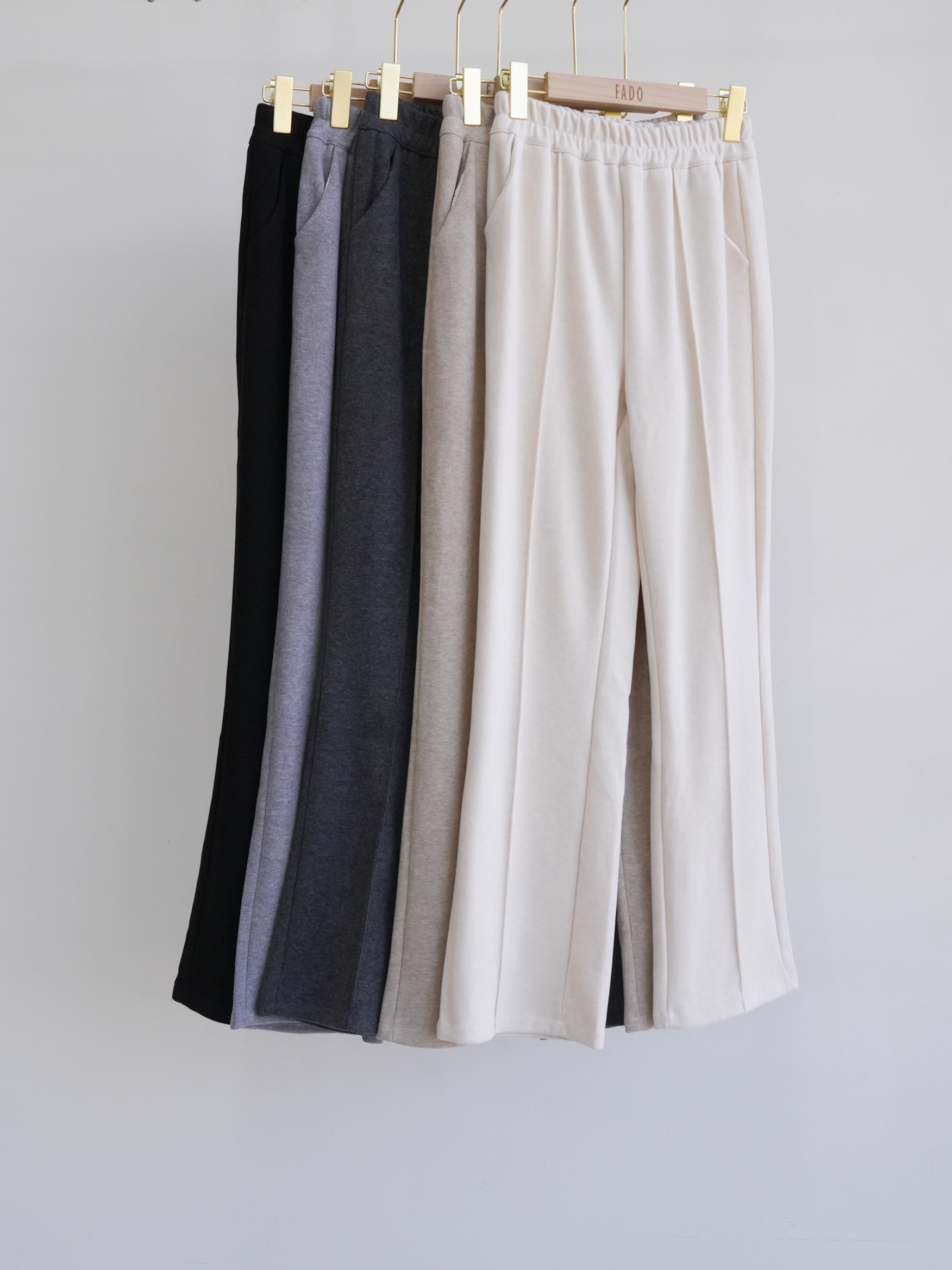 法朵Fado Shop｜鬆緊腰口袋羊絨長褲 2934001 五色