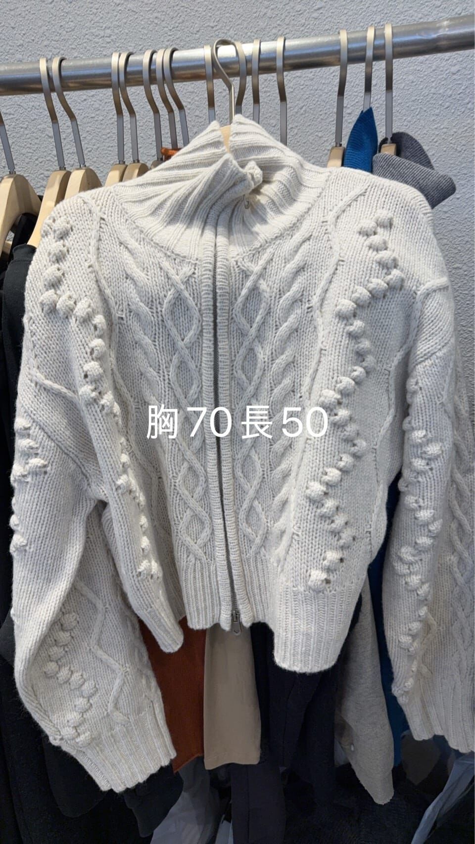 1L5431 立體麻花針織拉鏈立領外搭 *特價* (優惠碼同充值購物金不適用)