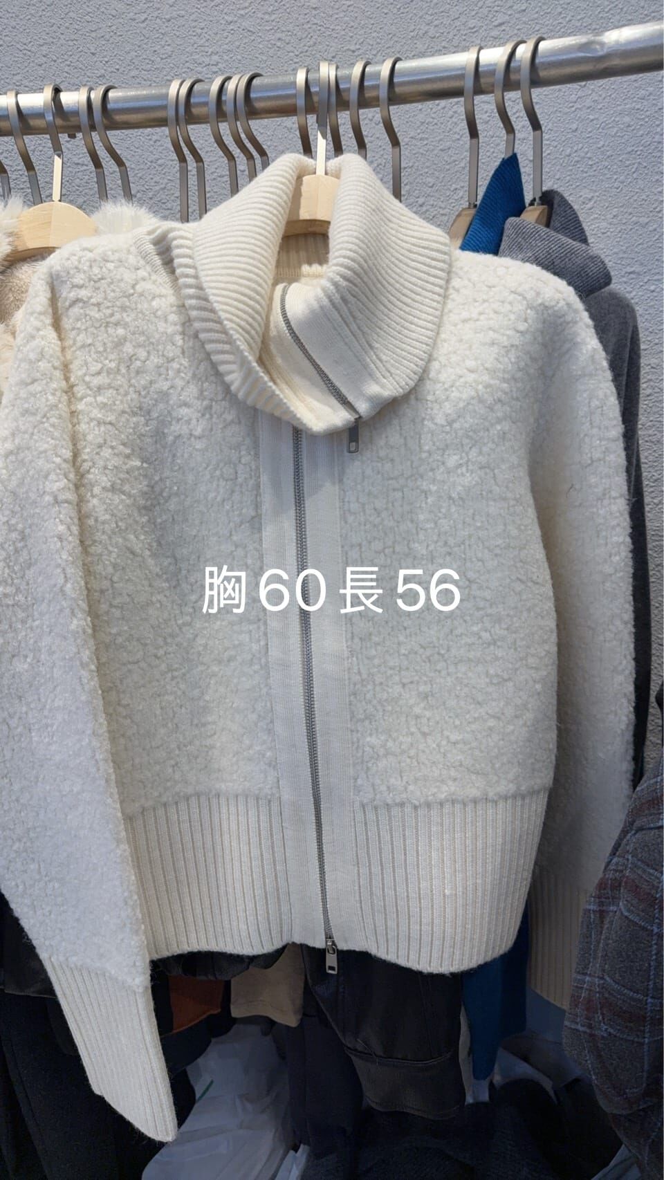 1L5426 粒粒毛反領拉鍊外套 *特價* (優惠碼同充值購物金不適用)