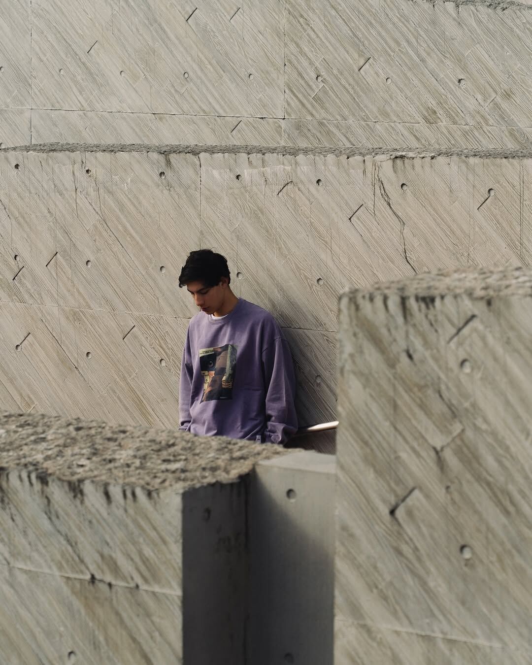 idealism 拼貼圖 大學T 紫/黑 25 A/W Collage Sweatshirt Purple