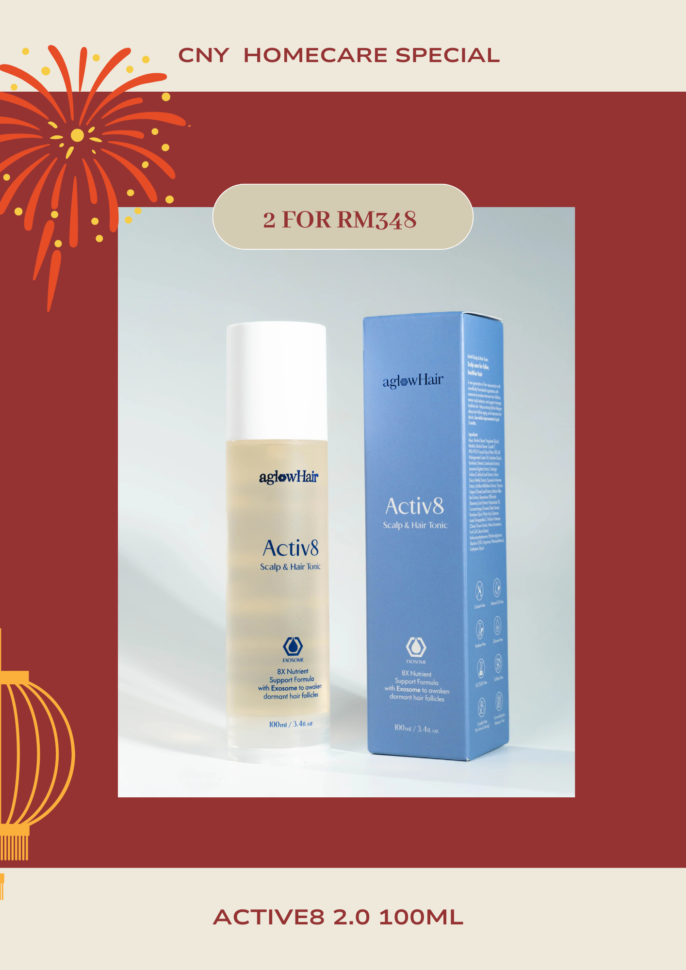 Activ8 2.0 Scalp & Hair Tonic 100ml -H6