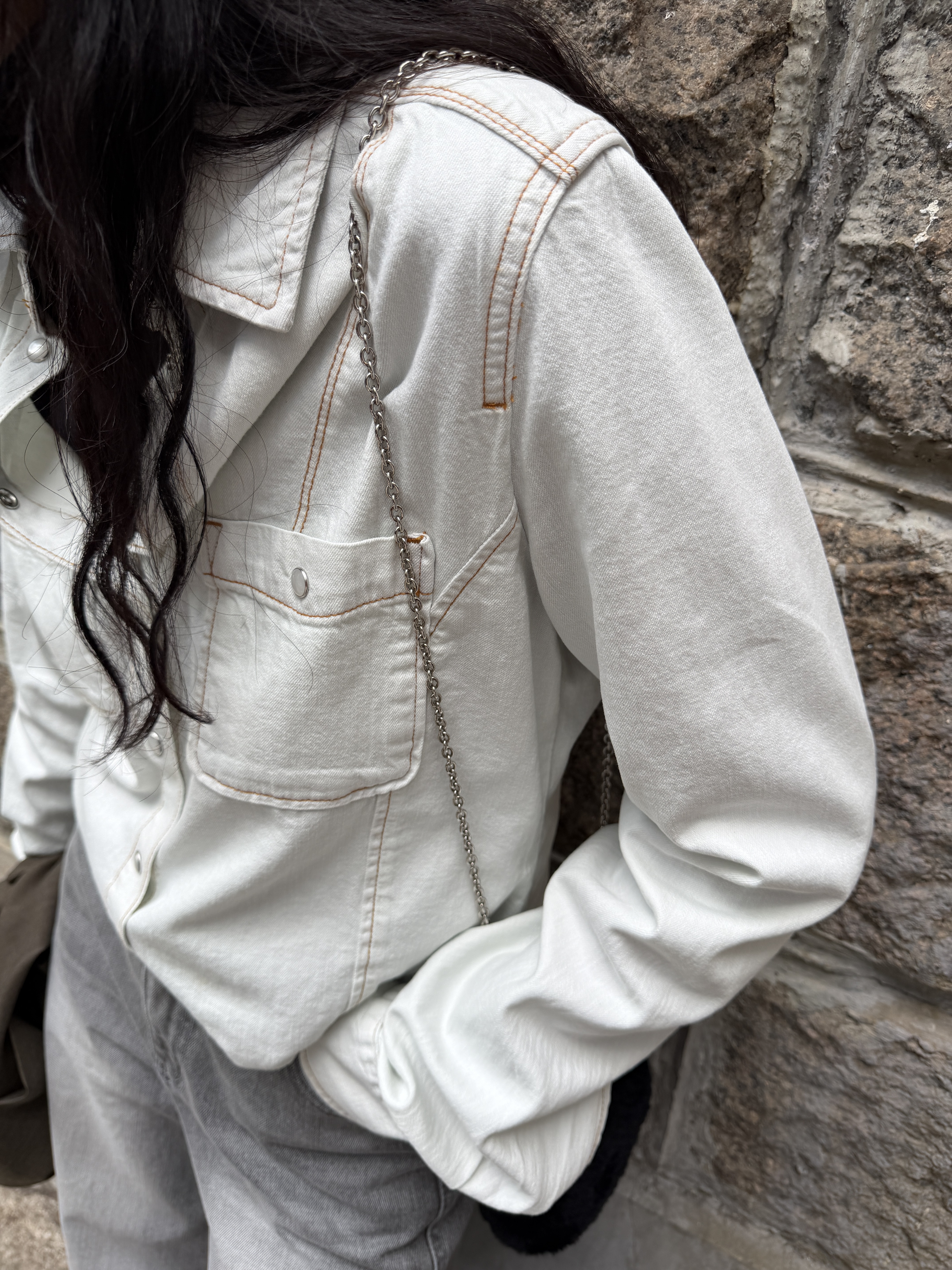 Ice blue denim shirt