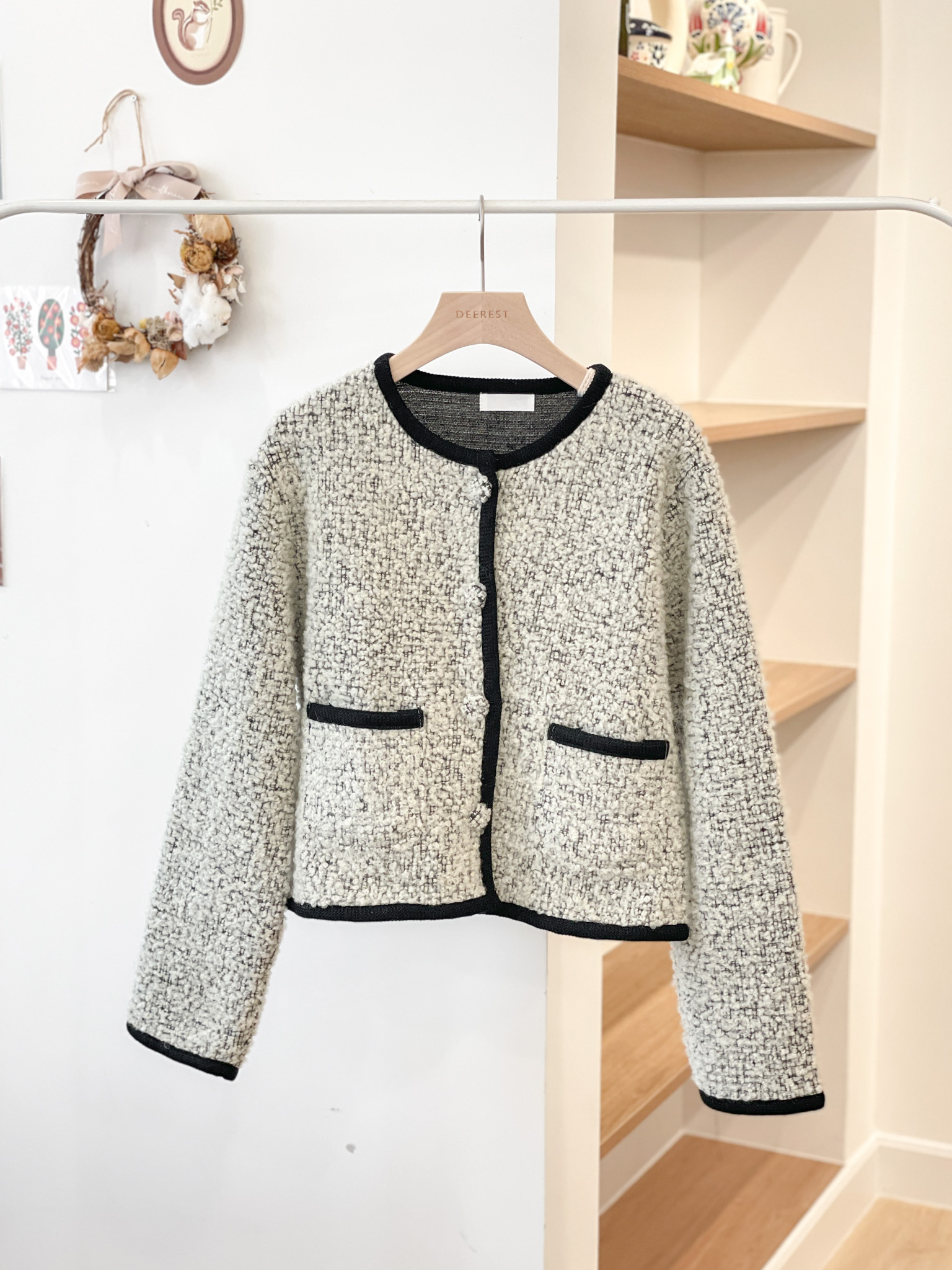 JK274 Oreo Furry Contrast Jacket