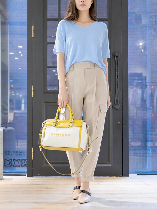 Le Tricot Perugia V領棉上衣(天藍)