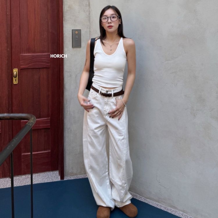 𝗗𝗲𝗰.𝟮𝟯 / 10381-今年必收牛仔寬鬆繭型褲(5色)S-XL / 白色