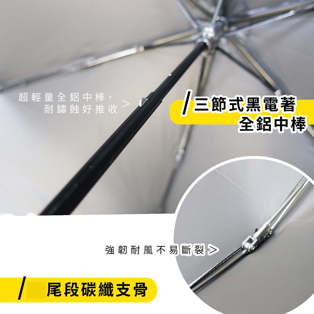【傘電俠】23吋超輕量正開碳纖傘-素面 01-580107